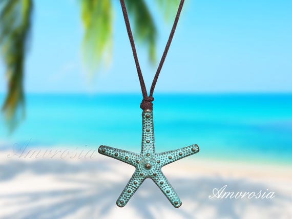 Collana a stella marina, girocollo a stella marina in madreperla, collana estiva bianca menta con perline, gioielli per le vacanze, regalo unico per lei - Italia
