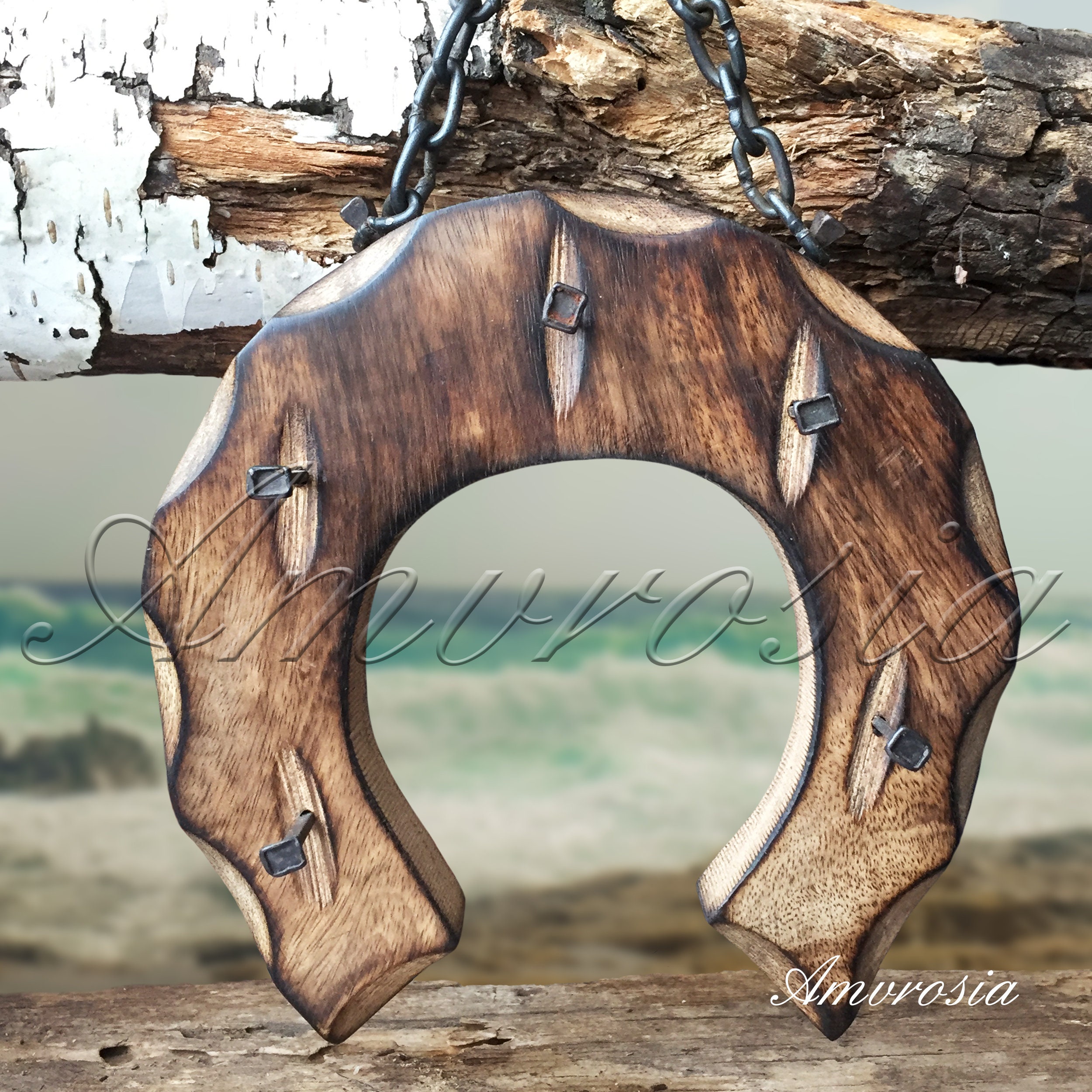 Horseshoe Key Holder Wooden Horseshoe Home Decor Wall Etsy