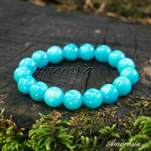 Jadeite bracelet - blue jadeite beads - beaded bracelet - blue gemstone bracelet - energy bracelet - gift for her - womens gift - girls gift