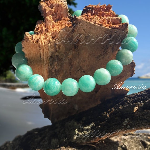Amazonite Bracelet - Crystal bracelet - Protection Bracelet - Yoga Bracelet - 10mm beads bracelet - Bead bracelet - Stone bracelet - Energy