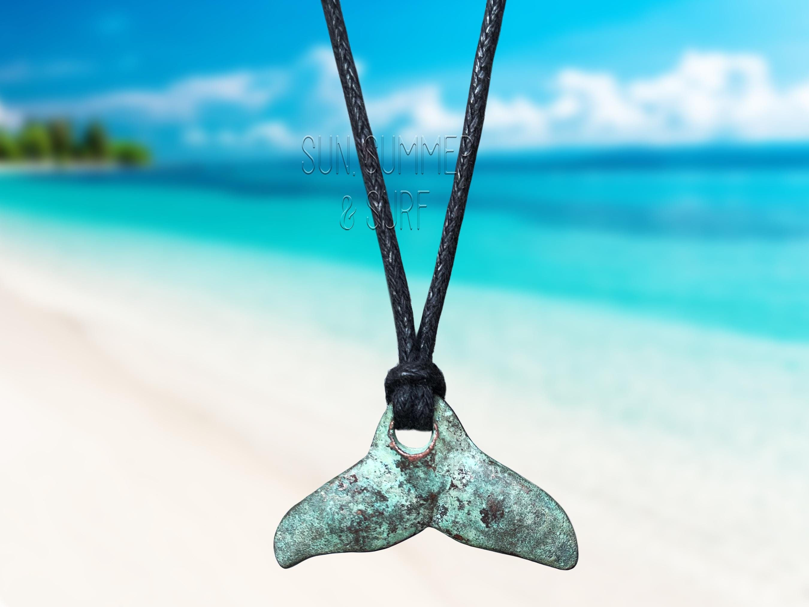 Fishtail Necklace - Surf Patina Pendant - Fish Tail Charm With Patina - Ocean Jewelry - Summer Necklace - Beach Jewelry - Patina Jewelry
