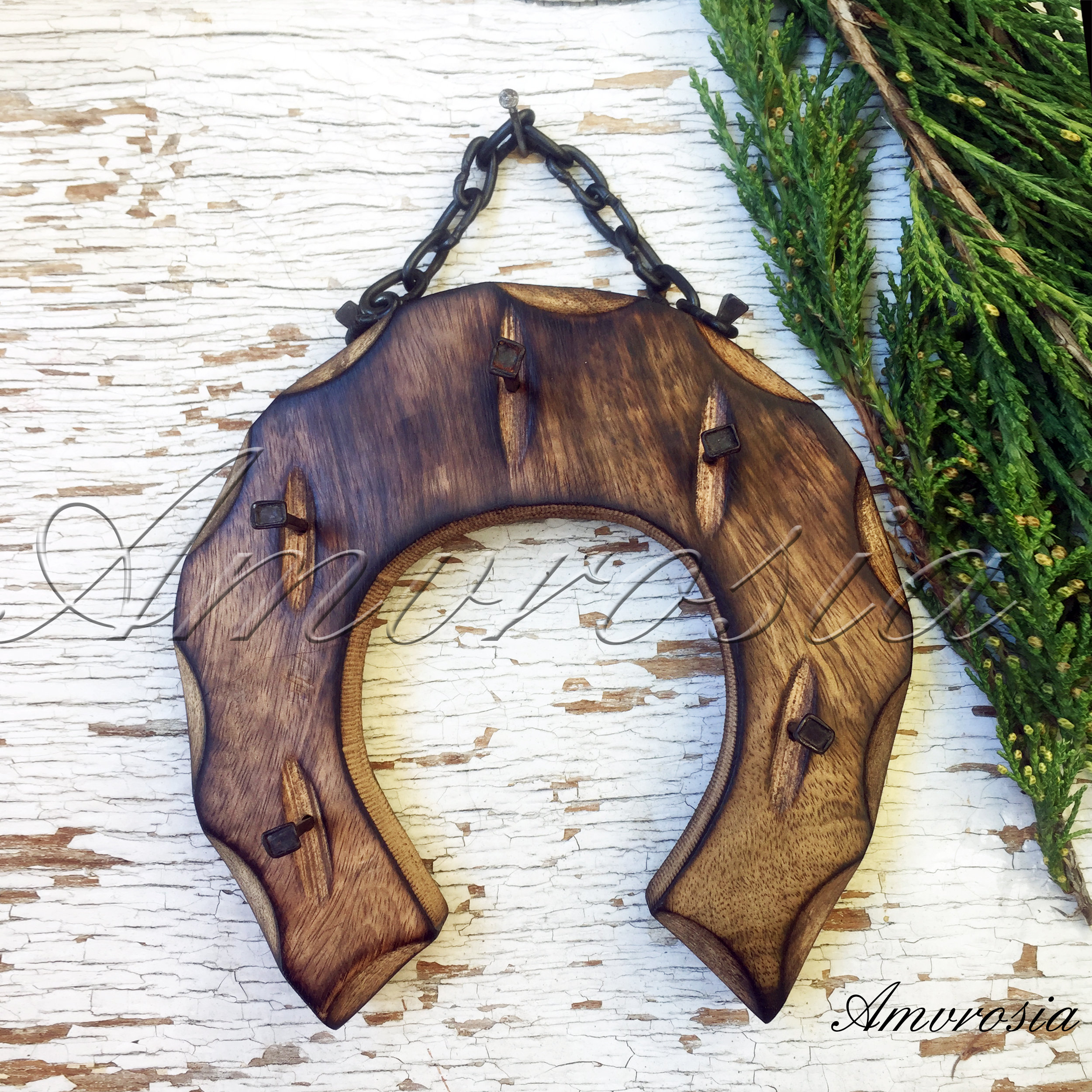 Horseshoe Key Holder Wooden Horseshoe Home Decor Wall Etsy
