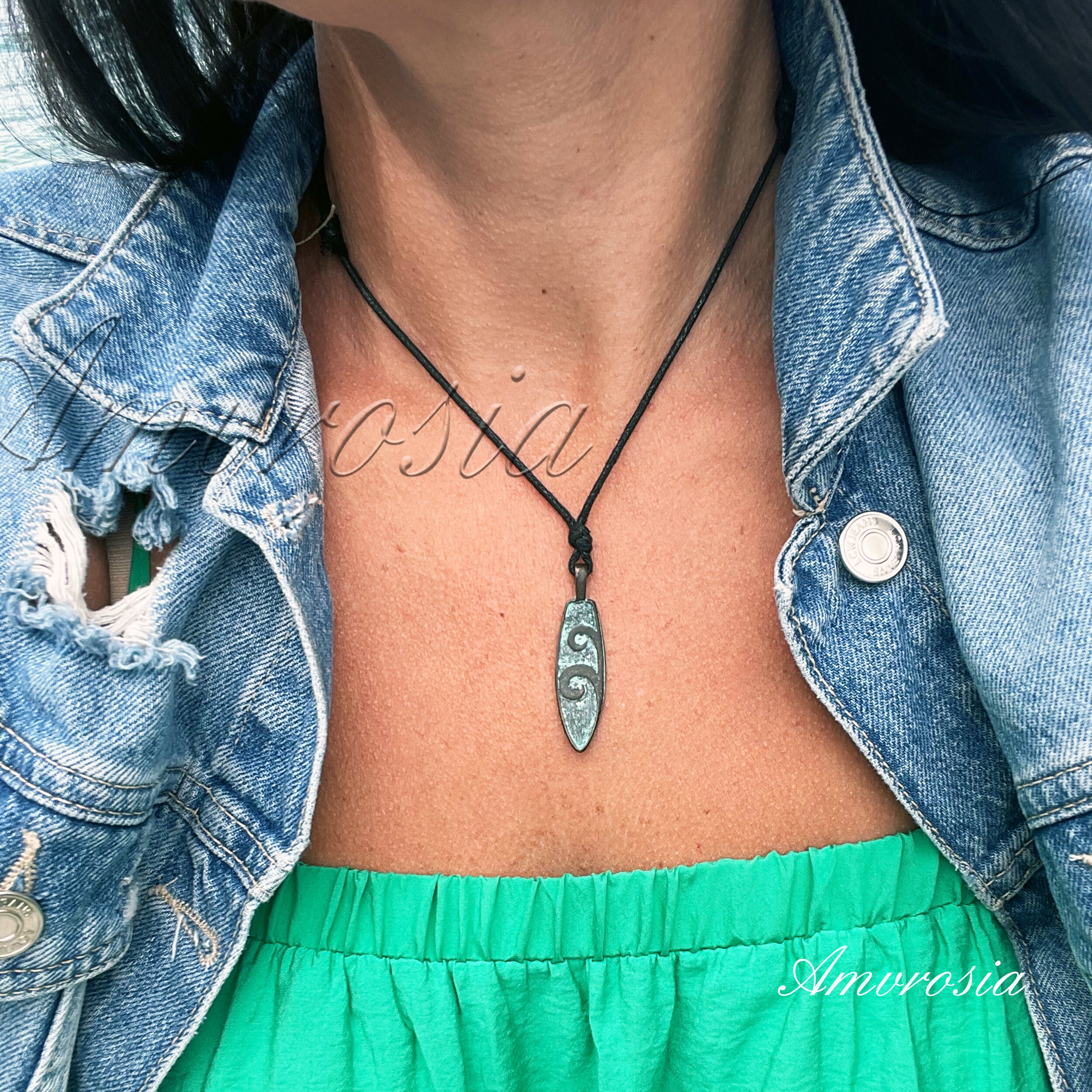 Surfboard Pendant - Surfer Necklace - Minimalist Choker