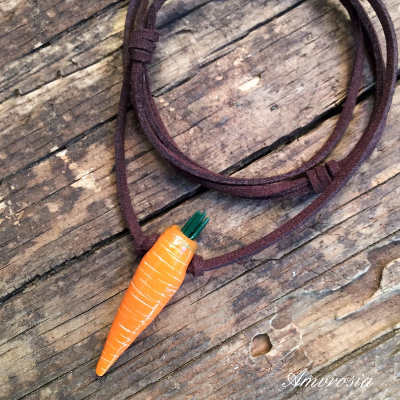 Carrot Necklace Food Jewelry Carrot Pendant Vegetable Necklace Carrot Charm Vegetarian Jewelry Miniature Food Vegan Jewelry