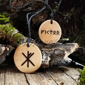 Collar vikingo personalizado - Collar con nombre - Amuleto poderoso para la riqueza - Collar con amuleto - Amuleto de runas nórdicas - Joyería nórdica - Odín