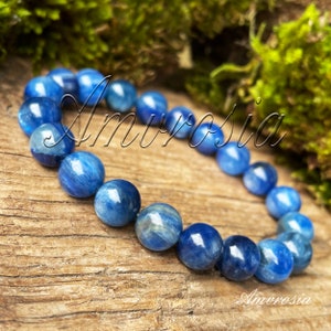 Blue Kyanite Bracelet - Natural Kyanite Stone Bracelet - Bracelets For Women - Mens Beaded Bracelet - Calming Bracelet - Grade AA Kyanite
