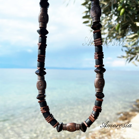 Shop for Mens Black Onyx and Silver Hematite Beaded Necklace | JaeBee