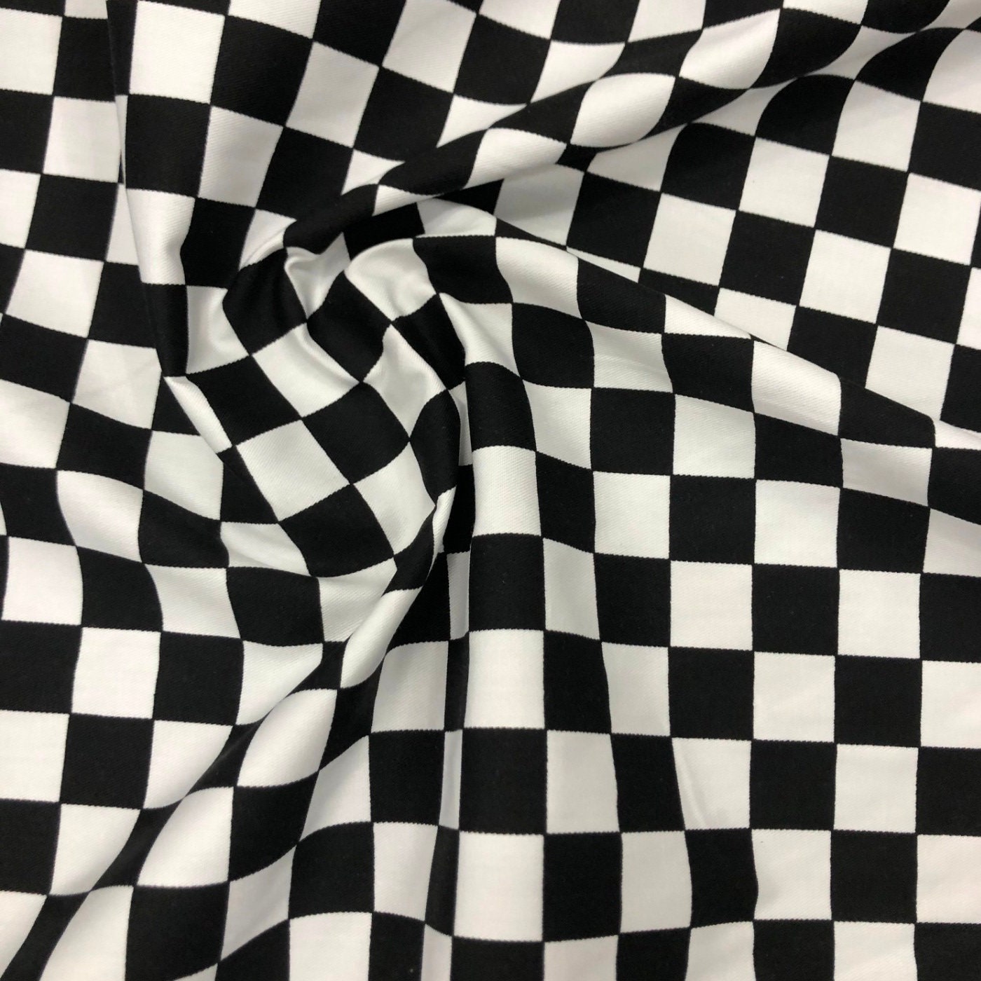Chefs Check Fabric Drill Trousers Table Linen Washable Kitchen Catering 60 inch