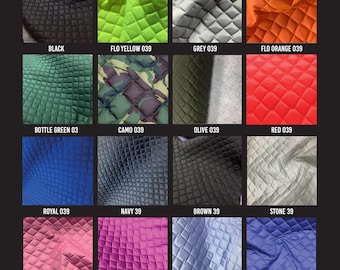 QUILTED FABRIC 4OZ Waterproof, 12 Colours Double Diamond Quilted in UK Dress, Coats Jackets, Padding, Pet Bedding, By the Meter, Equestrian