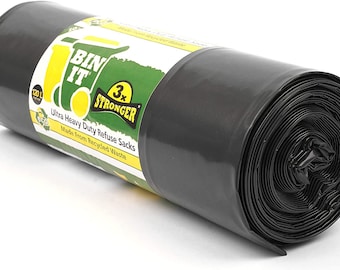 Bin It 120 Litre Refuse Sacks - 1 Roll of 10's Bin Bags Tear Resistant Leak