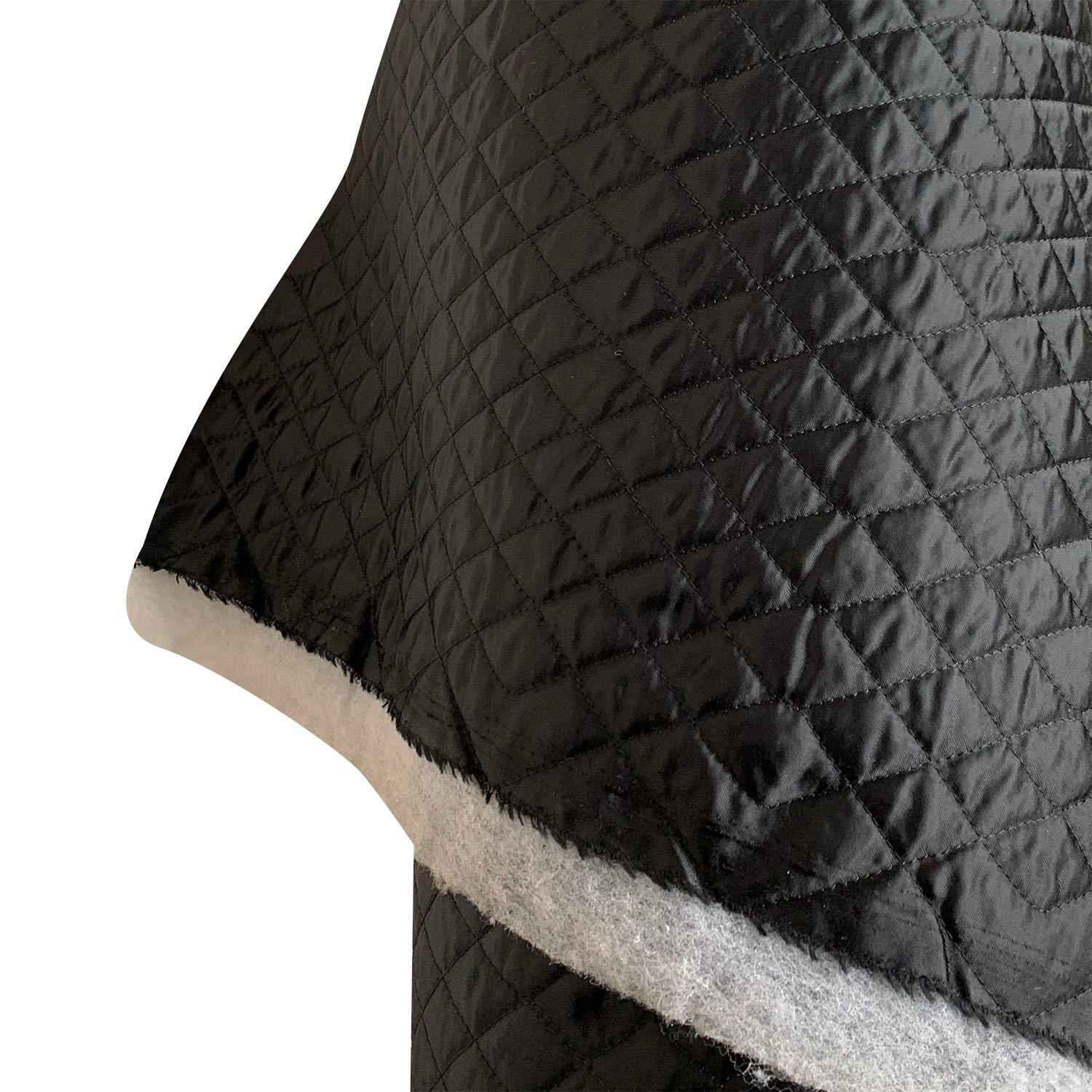 Black Quilted Satin Fabric 1 Inch Diamond Design Clothing Etsy UK