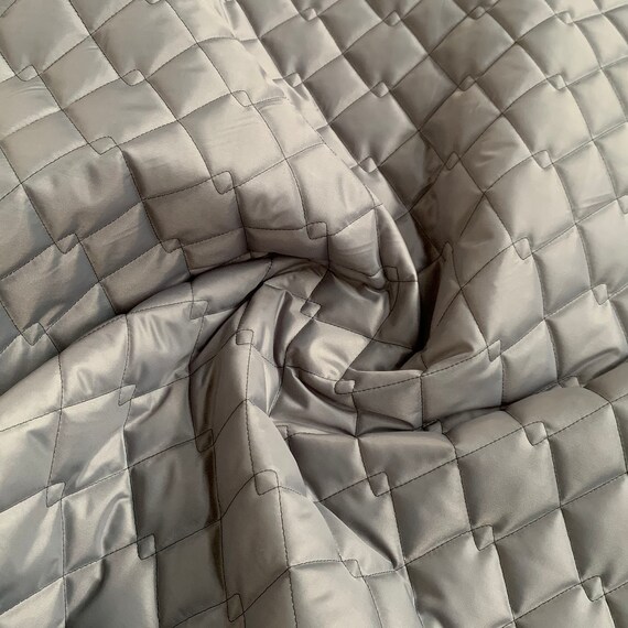 Silver Grey Quilted Fabric 4oz 