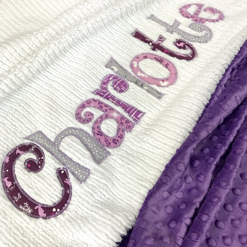 Monogrammed Baby Blanket Personalized Baby Blanket Photo Prop Custom Swaddle Blanket Newborn Baby Shower Gift Baby Girl Applique