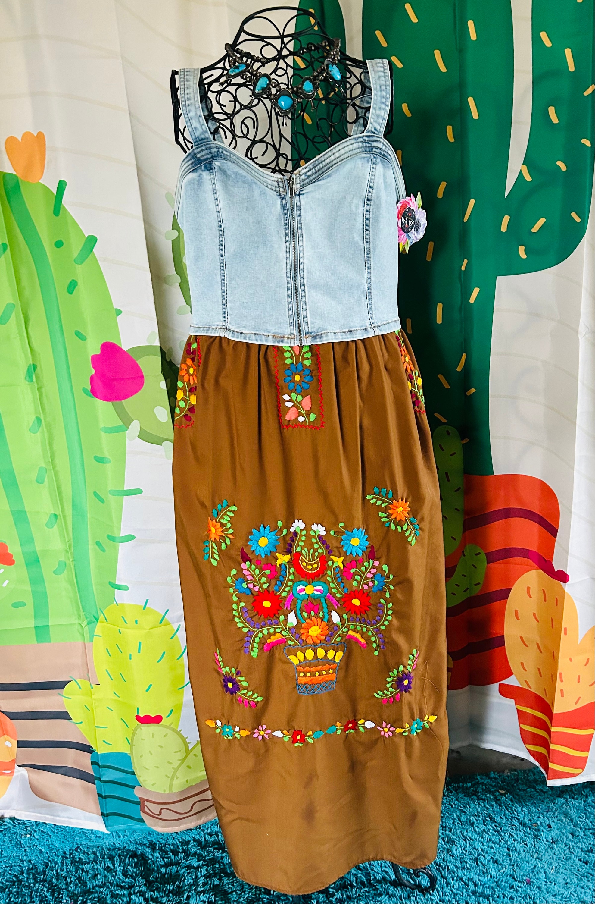 Brown Mexican Dress - Etsy Brown Mexican Dress - Etsy