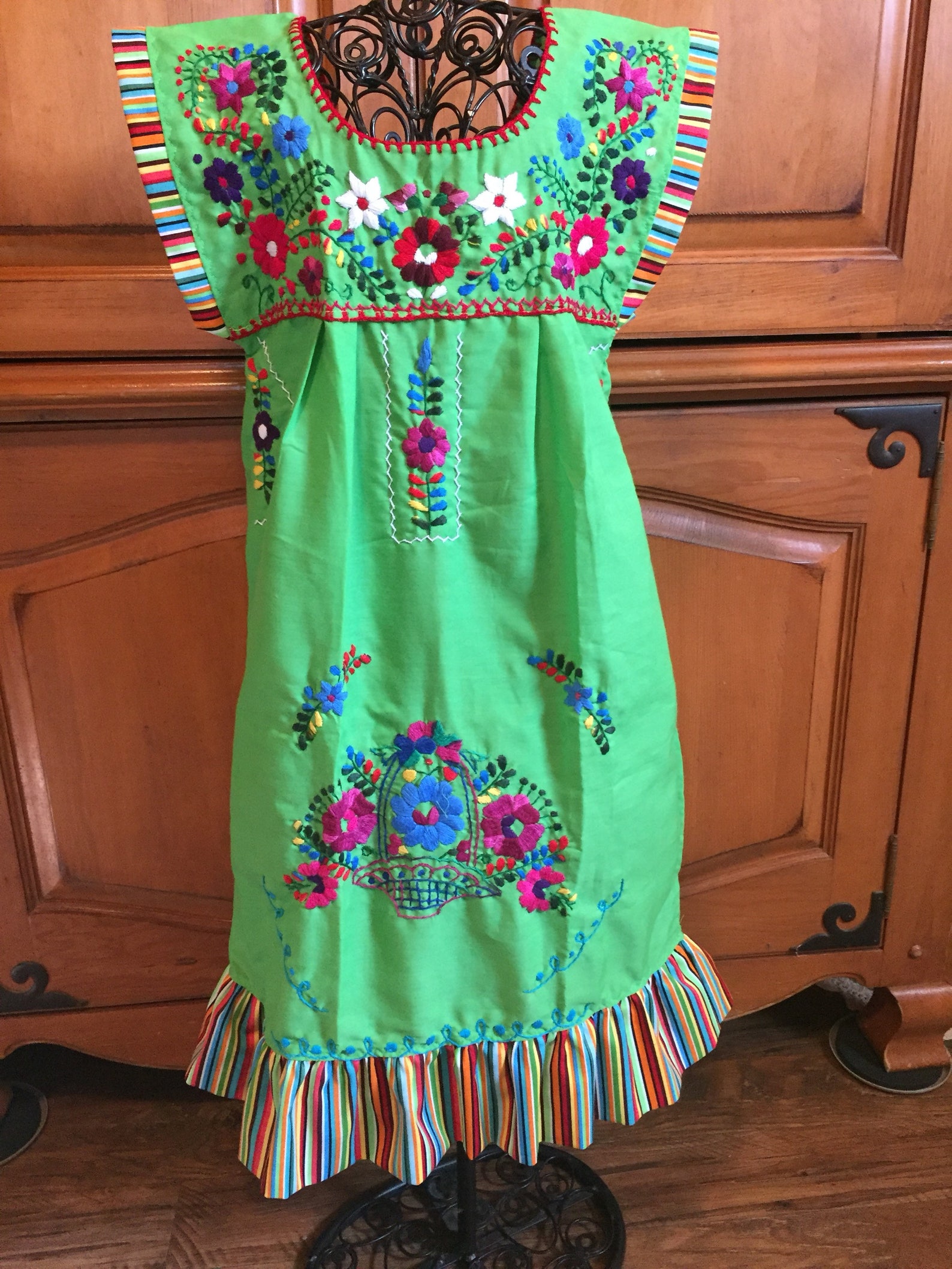 Custom Mexican Little Girl Dress 2 4 6 8 10 12 Upcycled | Etsy
