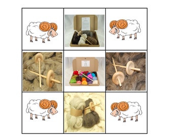 Hand spinning kits - Hand made drop spindles , range of heritage sheep wool rovings