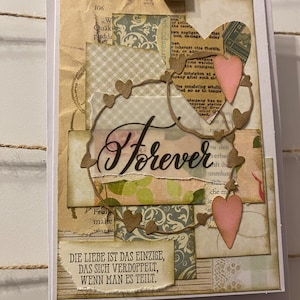 Grusskarte zur Hochzeit, Hochzeitskarte, Brautpaar, Liebe, Vermählung, Hochzeit, liebe Grüße, Forever, Herzen, Artikelnummer 2534