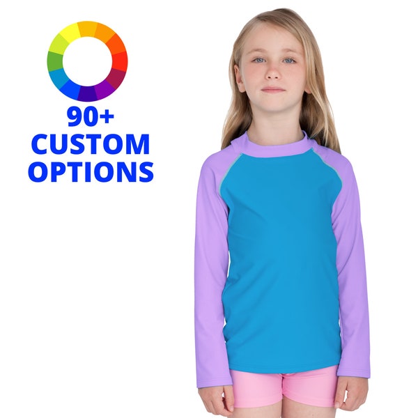 Girls Long Sleeved Swim Shirt Etsy