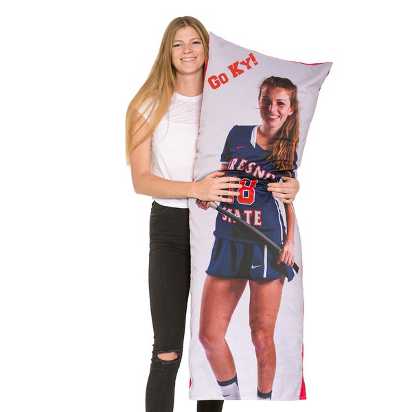 Body Pillow Cover |  Custom Extra Large Pillow | Personalized Pillow | Custom Athlete Gift | Your Custom Photo and Text