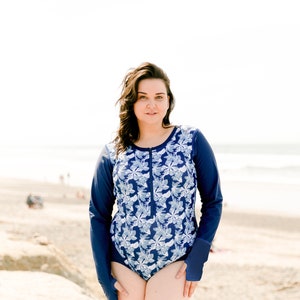 Floral Long Sleeve Swimsuit | UPF 50+ One Piece Bathing Suit