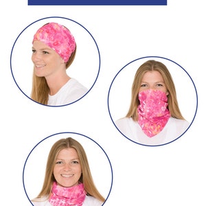 Neck Gaiter Bandana, Balaclava, Headband, Face Mask UPF 50 Sun Protection Made in USA Washable, Reusable image 5