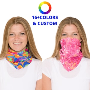 Neck Gaiter Bandana, Balaclava, Headband, Face Mask UPF 50 Sun Protection Made in USA Washable, Reusable image 1