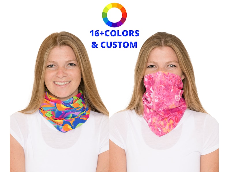 Neck Gaiter Bandana, Balaclava, Headband, Face Mask UPF 50 Sun Protection Made in USA Washable, Reusable image 1