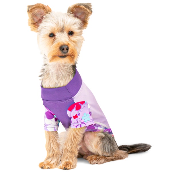 Dog Sun Shirt | UPF 50+ Sun Protection Rash Guard T-Shirt | Reef Safe | Made in USA | Orchid