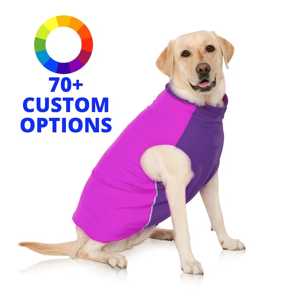Dog Swim Tank | Custom Pick Your Colors | Dog Tank Top Sun Shirt | UPF 50+ Rashguard, Sun Protection | Made in USA