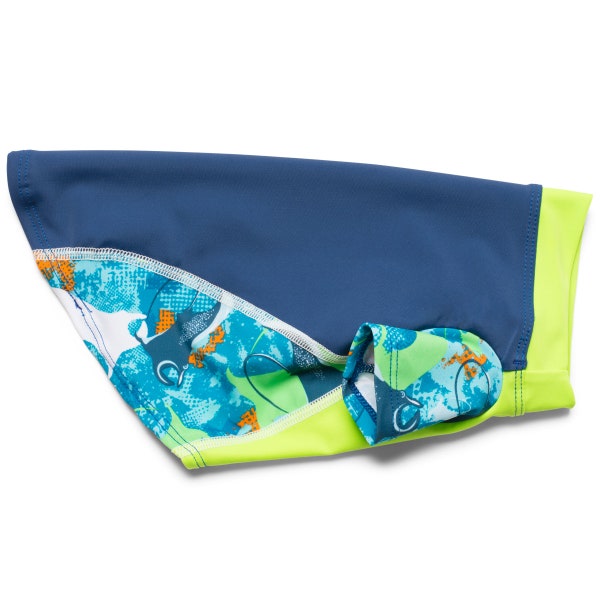 Dog Sun Shirt | UPF 50+ Sun Protection Rash Guard T-Shirt | Reef Safe | Made in USA | Manta Blue