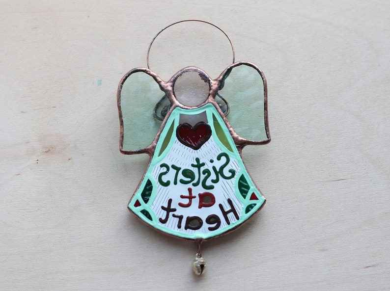 Stained Glass Suncatcher Sister Angel figurne friendship Etsy