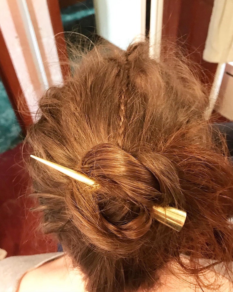 hair fork hair stick Hair spike bohemian hair style Viking hair accessories dread beads Extra long hair spike for use as a hair pin