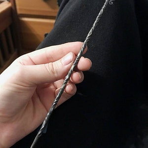 Hand Wrought Steel Hair Stick: Traditional Blacksmith Accessory