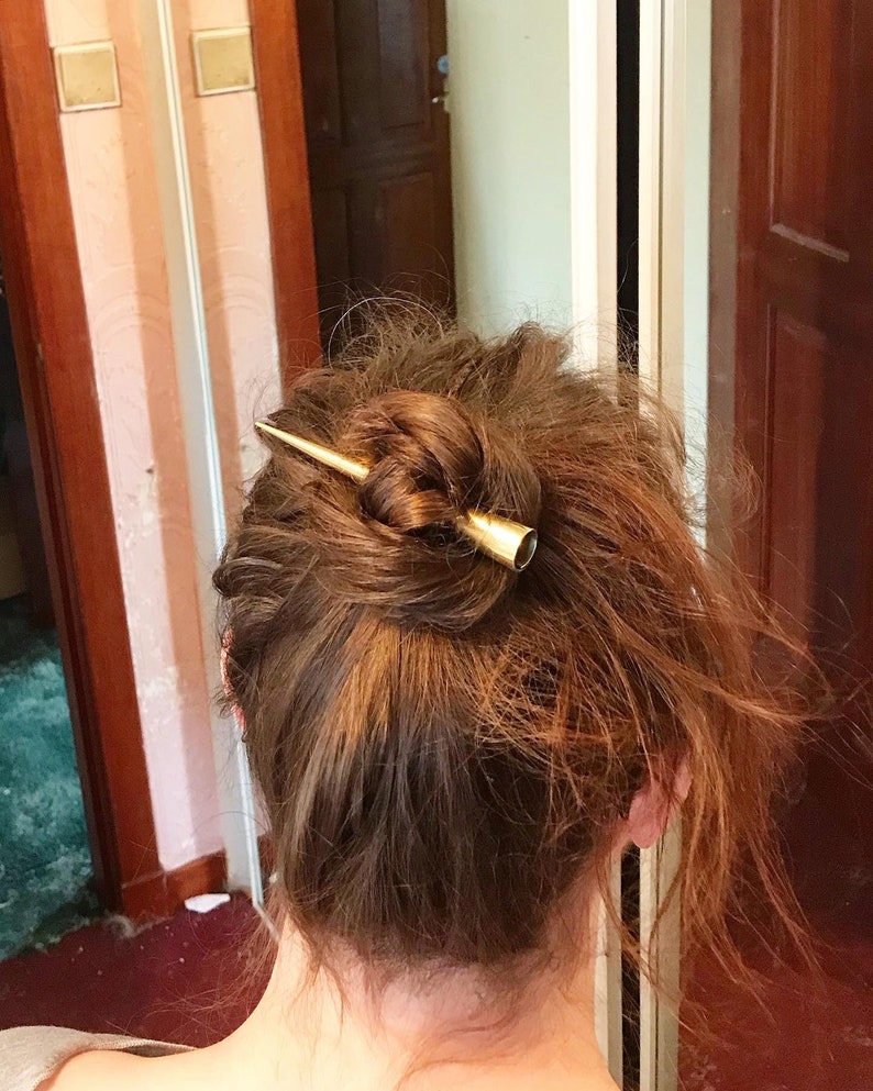 hair fork hair stick Hair spike bohemian hair style Viking hair accessories dread beads Extra long hair spike for use as a hair pin