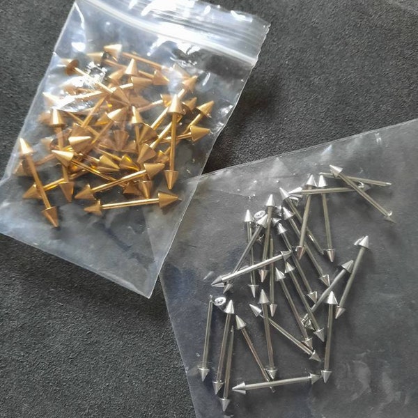 Spares! (Single) Spare standard length (16mm) retainer bars with balls or cones for hair jewellery. NOT FOR PIERCINGS