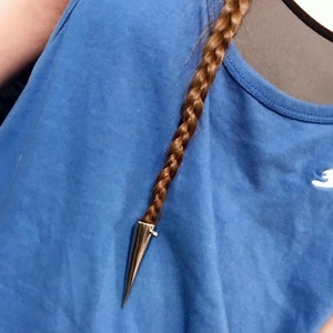 Shorter Steel Hair Spike! Stainless Braid/dreadlock jewelry, braid spike, hair jewelry, goth hair accessory, viking hair jewelry, dread bead