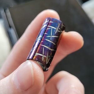 Rainbow Anodized Titanium Hair Cuffs! Super lightweight hair beads/cuffs for locs and braids. Viking style, goth style, hair jewelry