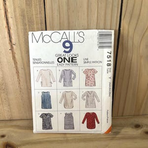 McCall's Sewing Pattern #7518 Misses' Tunics Sizes XS to Med