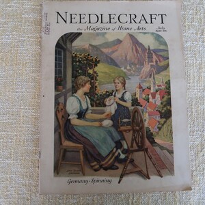 Vintage July 1930 Needlecraft Magazine Food Fashion Needlecrafts
