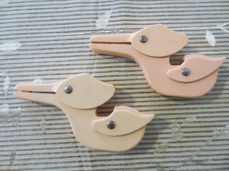 Pair Of Vintage 1940 S Celluloid Stork Baby Crib Blanket Etsy