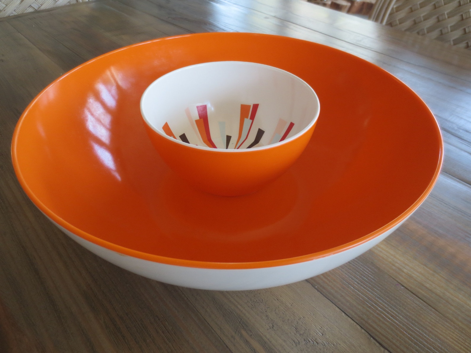 Retro Look Melamine Chip and Dip Bowl by Newplace Newspace Etsy