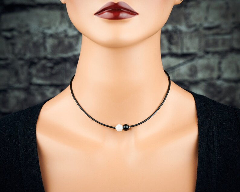 Genuine selenite black tourmaline pendant selenite black tourmaline choker selenite black tourmaline black cord stainless steel