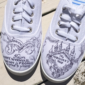Hand-Painted Custom Shoes: Wizarding World, Star Wars, Kids Birthday, Floral, DnD, Customizable
