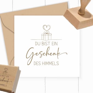 Sello – Eres un regalo del cielo – sello de regalo, sello de frase, sello de tarjeta, hecho a mano, 4-10 cm
