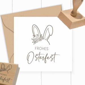 Oster-STEMPEL "Frohes Osterfest" 40 - 100 mm als Selbstfärber | Holzstempel | Stempelgummi für deine OsterPost, OsterGeschenke, DIYProjekte