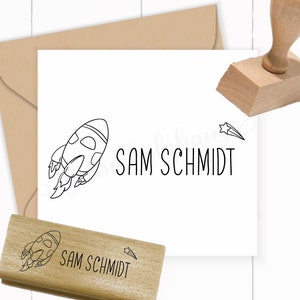 TIMBRO con il nome desiderato per i-Männchen, alunni della prima elementare, alunni per l'iscrizione a scuola ca. 59 x 22 mm come timbro autoinchiostrante / in legno / blocco