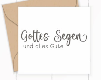 Segens - STEMPEL "Gottes Segen und alles Gute"  als Selbstfärber / Holzstempel / optional mit Stempelkissen / oder nur das Stempelgummi
