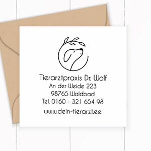 grote stempel voor dierenartsenpraktijken / dierenalternatievenbeoefenaars / hondentrainers / 41 of 50 mm groot / zelfinktende of houten stempel