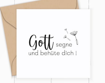 Segens-STEMPEL "Gott segne und behüte dich!" 40 x 22 mm Holzstempel / optional mit Stempelkissen / Stempelgummi