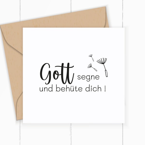 Segens-STEMPEL "Gott segne und behüte dich!" 40 x 22 mm Holzstempel / optional mit Stempelkissen / Stempelgummi